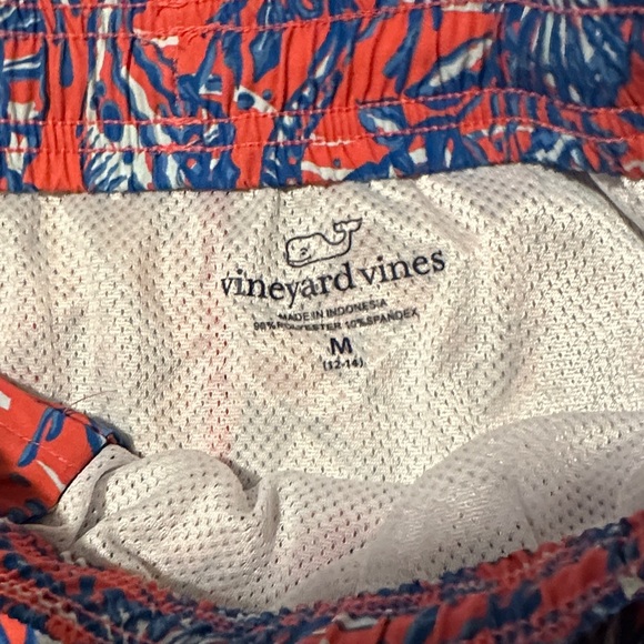 Vineyard Vines Coral and Blue Athletic Shorts - Picture 2 of 4